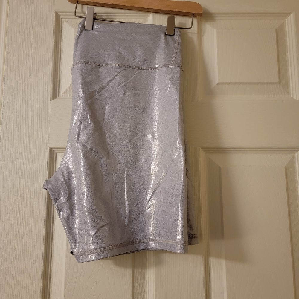 GAP Shiny Silver Biker Shorts